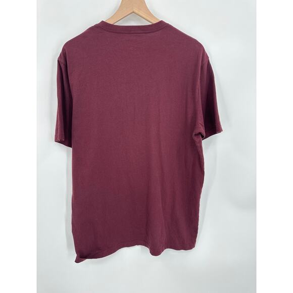 American Eagle Outfitters Burgundy Soft V-Neck T-Shirt Large - Picture 5 of 5